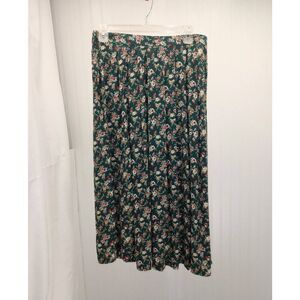 Southern lady dark green, floral maxi skirt. Size 12